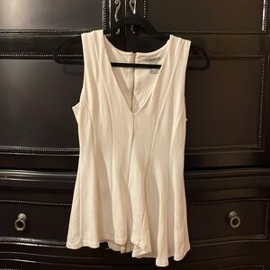 H&M White Blouse with Gold Zip Detail in Back